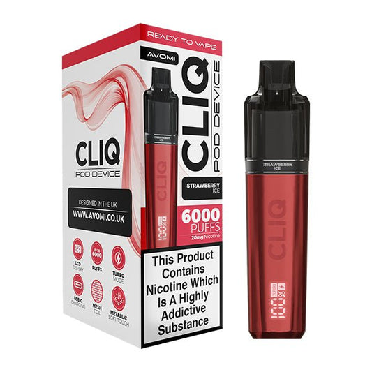 Avomi Cliq Kits - Strawberry ice - PJW Vapes | UK Leading Vape Wholesaler