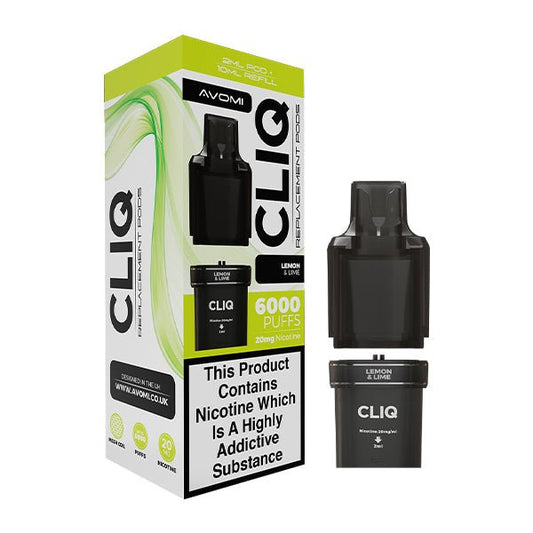 Avomi Cliq Pods - Lemon & Lime - PJW Vapes | UK Leading Vape Wholesaler