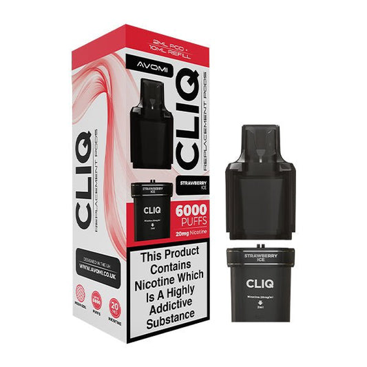 Avomi Cliq Pods - Strawberry ice - PJW Vapes | UK Leading Vape Wholesaler
