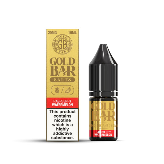 Gold Bar Nic Salt - 10ml - Raspberry Watermelon - PJW Vapes | UK Leading Vape Wholesaler