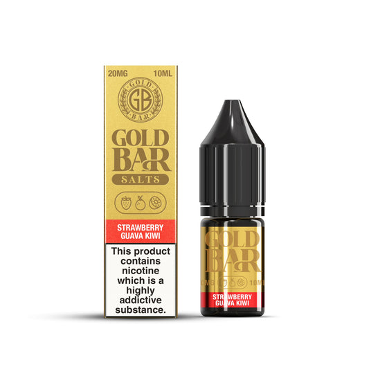 Gold Bar Nic Salt - 10ml - Strawberry Guava Kiwi - PJW Vapes | UK Leading Vape Wholesaler