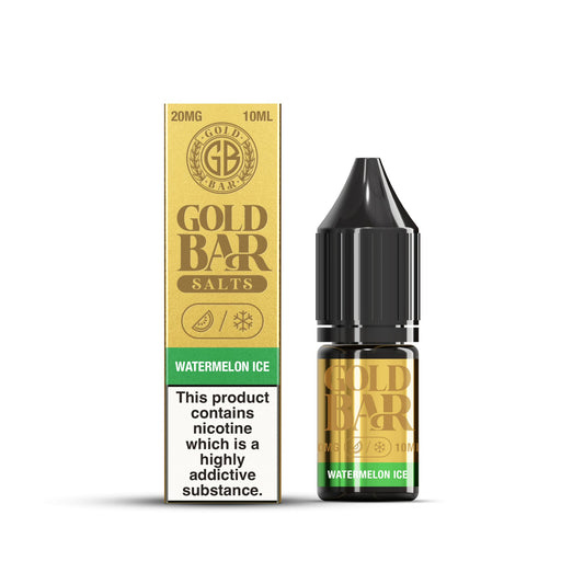 Gold Bar Nic Salt - 10ml - Watermelon Ice - PJW Vapes | UK Leading Vape Wholesaler