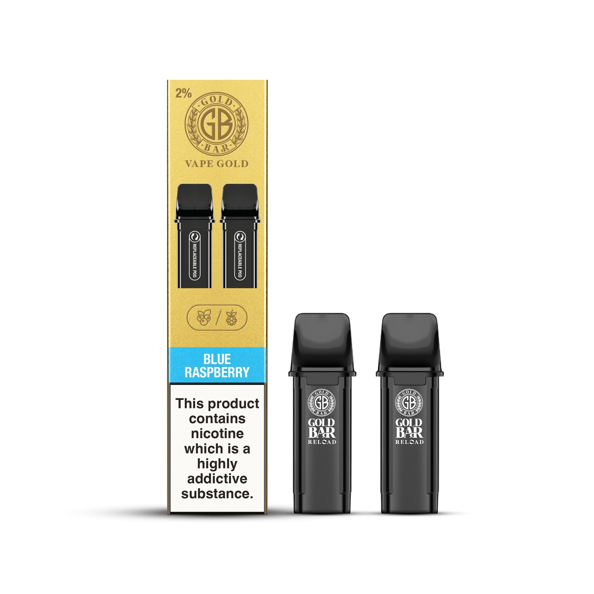Gold Bar Reload Pod - Blue Raspberry - PJW Vapes | Glasgow Vape Wholesaler