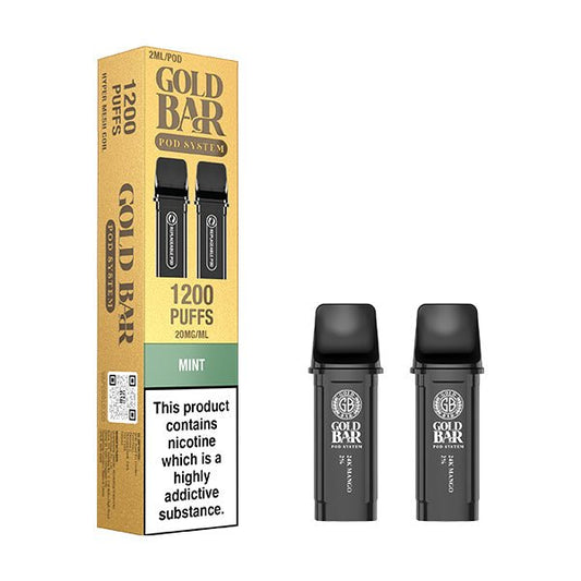 Gold Bar Reload Pods - Mint - PJW Vapes | UK Leading Vape Wholesaler