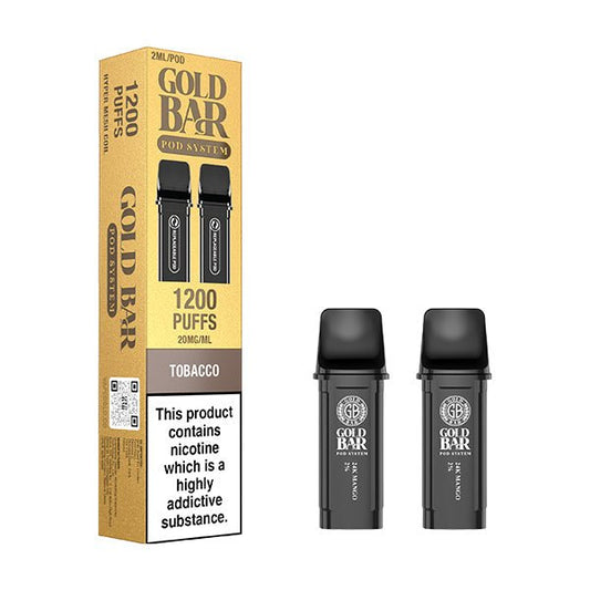 Gold Bar Reload Pods - Tobacco - PJW Vapes | UK Leading Vape Wholesaler