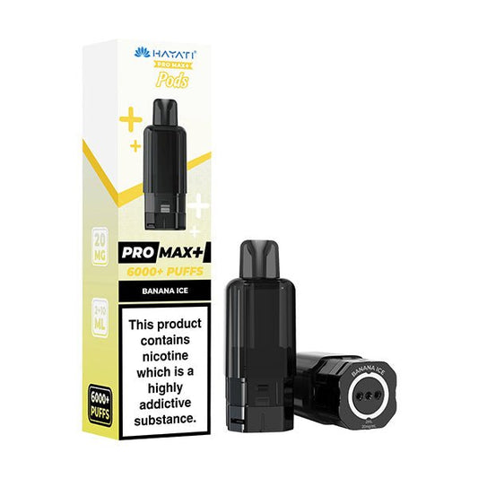 Hayati Pro Max+ Pods - Banana Ice - PJW Vapes | UK Leading Vape Wholesaler