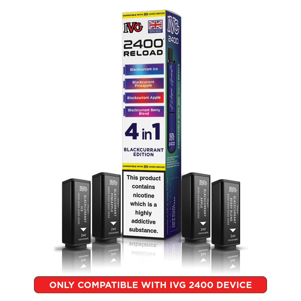 IVG 2400 - Refill Pods - Blackcurrant Edition - PJW Vapes | UK Leading Vape Wholesaler
