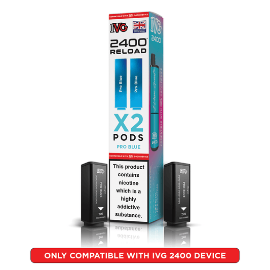 IVG 2400 - Refill Pods - Pro Blue - PJW Vapes | UK Leading Vape Wholesaler