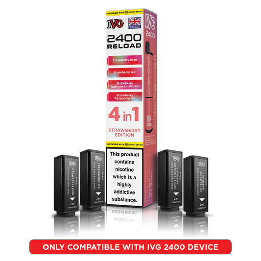 IVG 2400 - Refill Pods - Strawberry Edition - PJW Vapes | UK Leading Vape Wholesaler