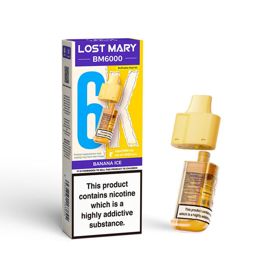 Lost Mary BM6000 Pods - Banana Ice - PJW Vapes | UK Leading Vape Wholesaler