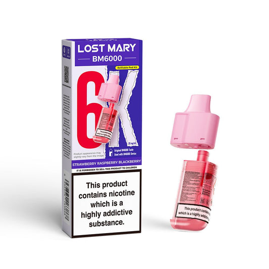 Lost Mary BM6000 Pods - Strawberry Raspberry Blackberry - PJW Vapes | UK Leading Vape Wholesaler