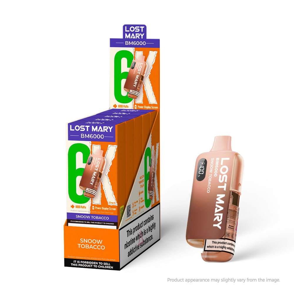 Lost Mary BM6000 - Snoow Tobacco - PJW Vapes | UK Leading Vape Wholesaler