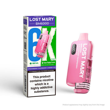 Lost Mary BM6000 - Strawberry Raspberry Cherry Ice - PJW Vapes | UK Leading Vape Wholesaler