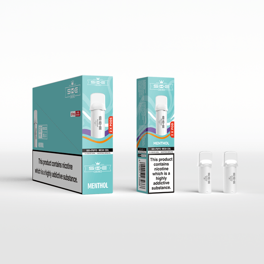 SKE 600 Refill Pod 2 Pack - Menthol - PJW Vapes | UK Leading Vape Wholesaler