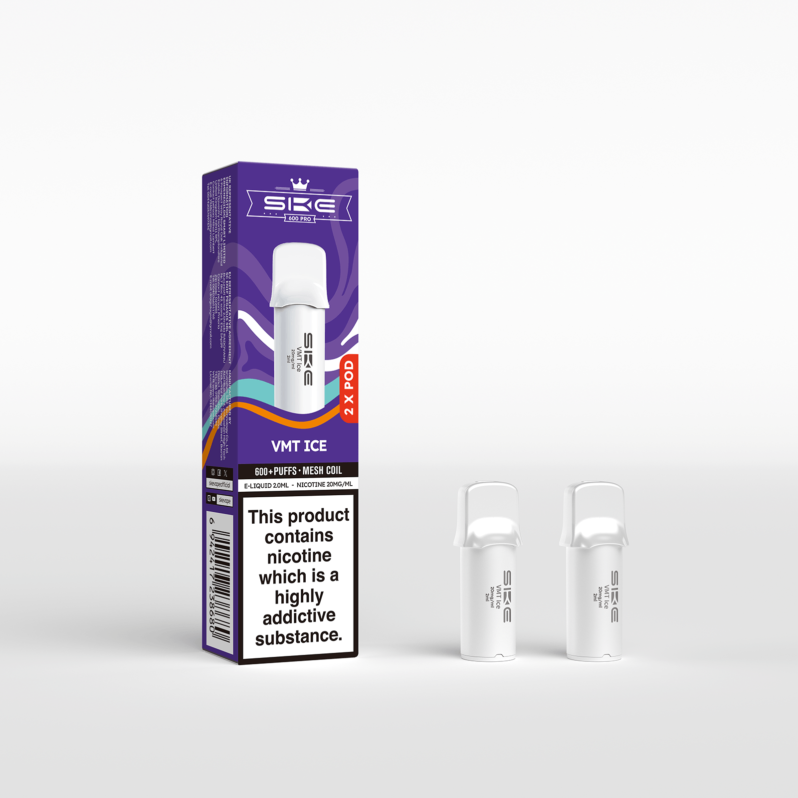 SKE 600 Refill Pod 2 Pack - Vmt - PJW Vapes | UK Leading Vape Wholesaler