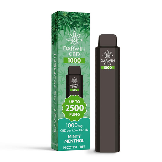 Darwin CBD 1000 - Minty Menthol - PJW Vapes | Glasgow Vape Wholesaler