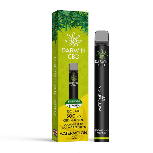 Darwin Isolate CBD 300MG Disposable - Watermelon Ice - PJW Vapes | Glasgow Vape Wholesaler