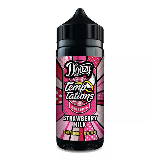 Doozy Temptations - 100ml - Strawberry Milk - PJW Vapes | Glasgow Vape Wholesaler