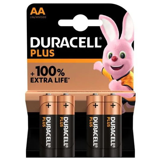 Duracell - AA Battery - Plus - 4 Pack - PJW Vapes | Glasgow Vape Wholesaler