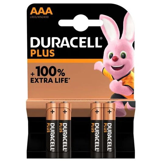Duracell - AAA Battery - Plus - 4 Pack - PJW Vapes | Glasgow Vape Wholesaler