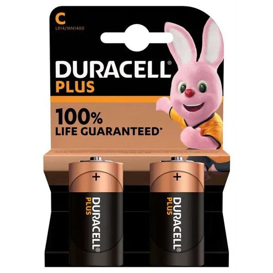 Duracell - C Battery - Plus - 2 Pack - PJW Vapes | Glasgow Vape Wholesaler