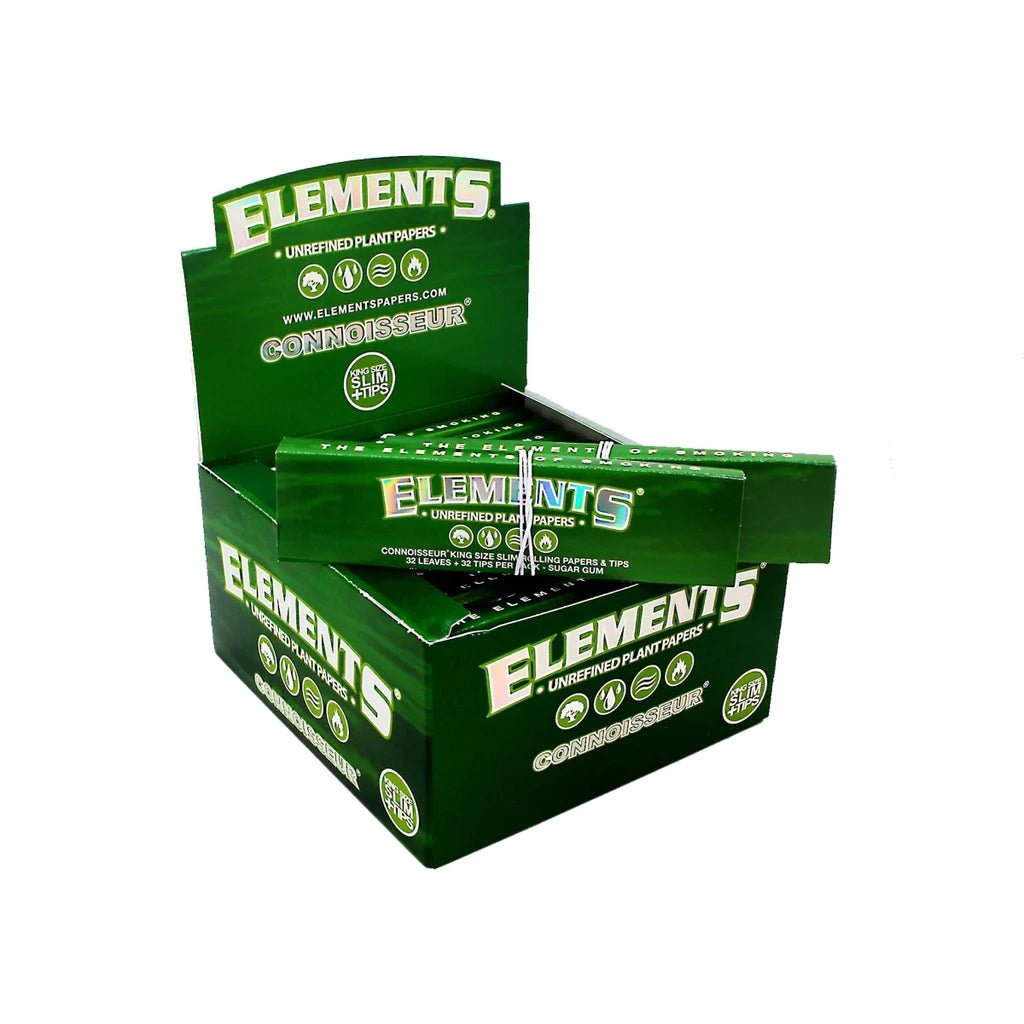 Elements - Green Connoisseur Papers + Tips - PJW Vapes | Glasgow Vape Wholesaler
