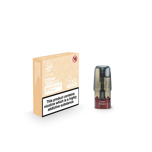 Elf Bar P1 Prefilled Pod - Elf Bar P1 Prefilled Pod Cream Tobacco - PJW Vapes | Glasgow Vape Wholesaler