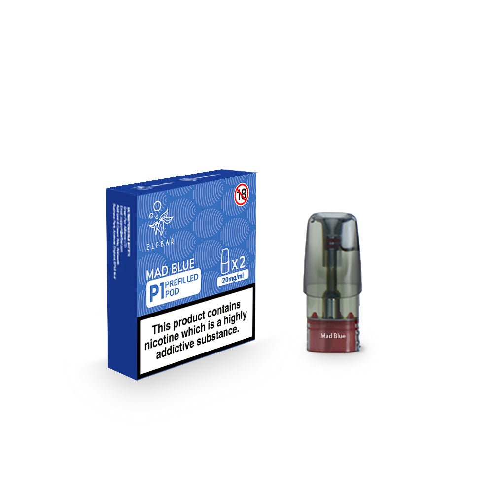 Elf Bar P1 Prefilled Pod - Mad Blue - PJW Vapes | Glasgow Vape Wholesaler