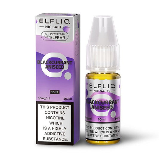 Elfliq Nic Salt - Blackcurrant Aniseed - 10ML - PJW Vapes | Glasgow Vape Wholesaler