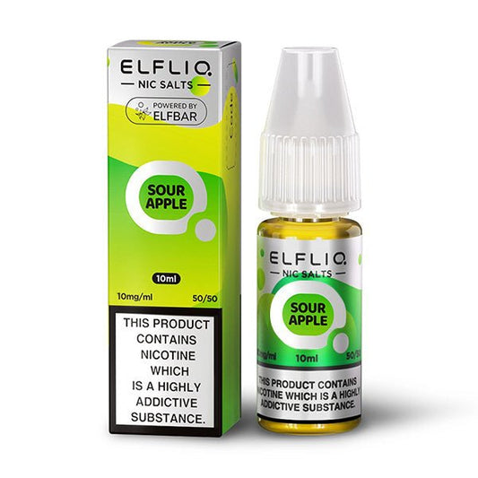 Elfliq Nic Salt - Sour Apple - 10ML - PJW Vapes | Glasgow Vape Wholesaler