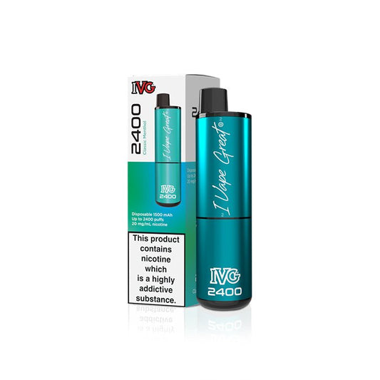 IVG 2400 - Classic Menthol - PJW Vapes | Glasgow Vape Wholesaler
