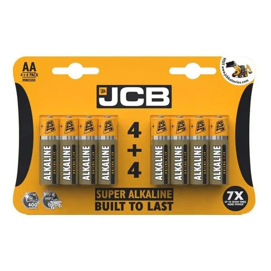 JCB - AA Battery - Super Alkaline - 4+4 Pack - PJW Vapes | Glasgow Vape Wholesaler