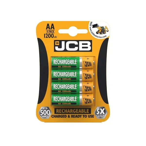 JCB - AA Rechargable Battery - 1200mah - 4 Pack - PJW Vapes | Glasgow Vape Wholesaler