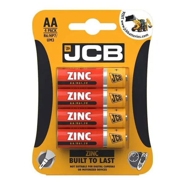 JCB - AA - Zinc Battery - 4 Pack - PJW Vapes | Glasgow Vape Wholesaler