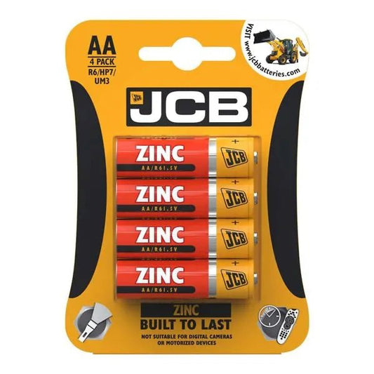 JCB - AA - Zinc Battery - 4 Pack - PJW Vapes | Glasgow Vape Wholesaler