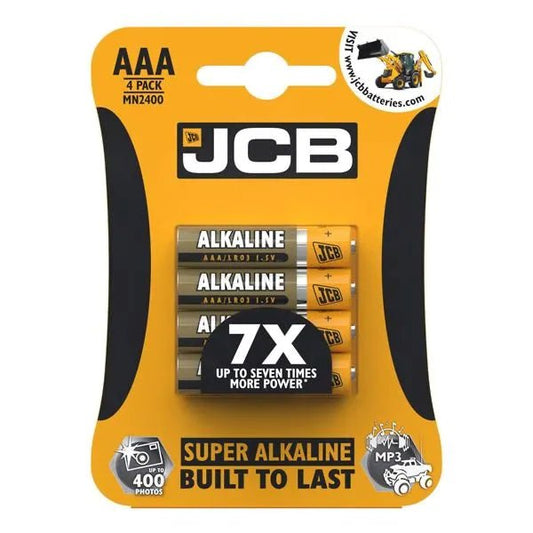 JCB - AAA Battery - Super Alkaline - 4 Pack - PJW Vapes | Glasgow Vape Wholesaler