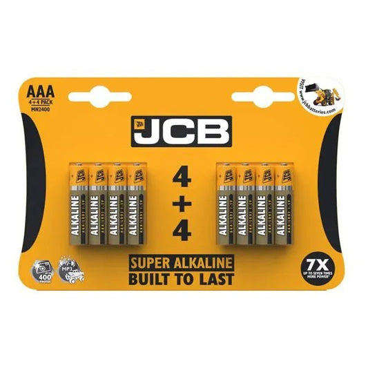 JCB - AAA Battery - Super Alkaline - 4+4 Pack - PJW Vapes | Glasgow Vape Wholesaler
