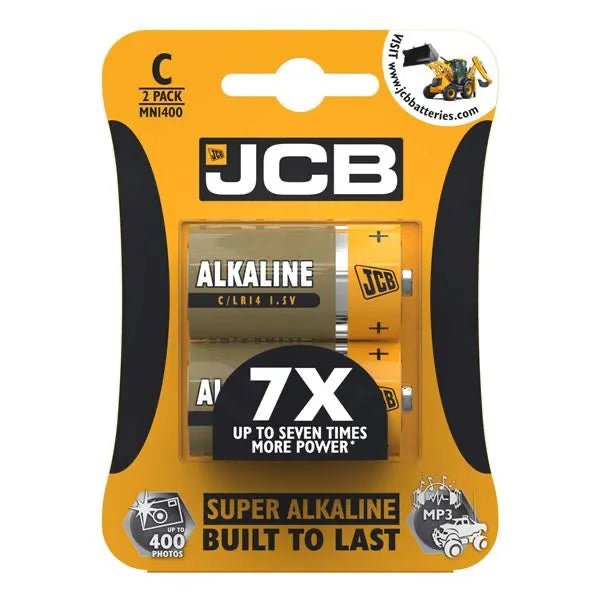JCB - C Battery - Super Alkaline - 2 Pack - PJW Vapes | Glasgow Vape Wholesaler