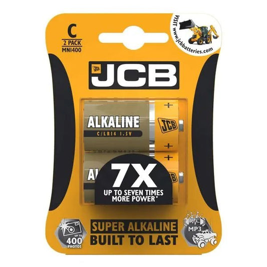 JCB - C Battery - Super Alkaline - 2 Pack - PJW Vapes | Glasgow Vape Wholesaler