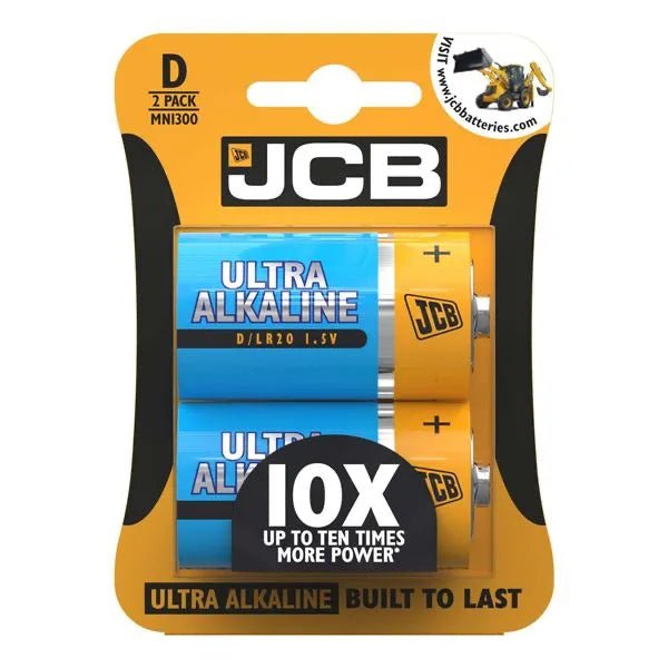 JCB - D Battery - Ultra Alkaline - 2 Pack - PJW Vapes | Glasgow Vape Wholesaler
