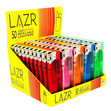 Lazr - Clear Electronic Refillable Lighter - PJW Vapes | Glasgow Vape Wholesaler
