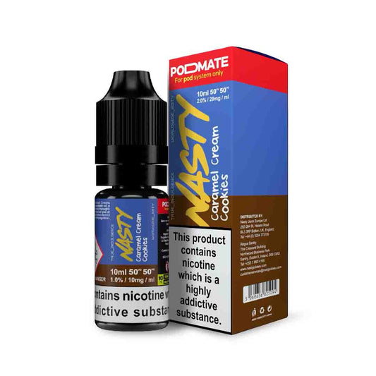 Nasty Podmate Nic Salt - 10ml - Caramel Cream Cookies - PJW Vapes | Glasgow Vape Wholesaler