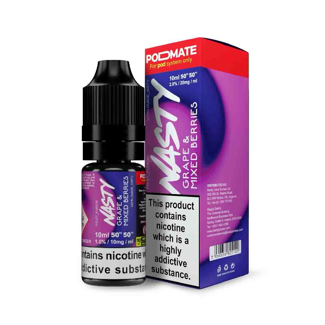 Nasty Podmate Nic Salt - 10ml - Grape Mixed Berries - PJW Vapes | Glasgow Vape Wholesaler