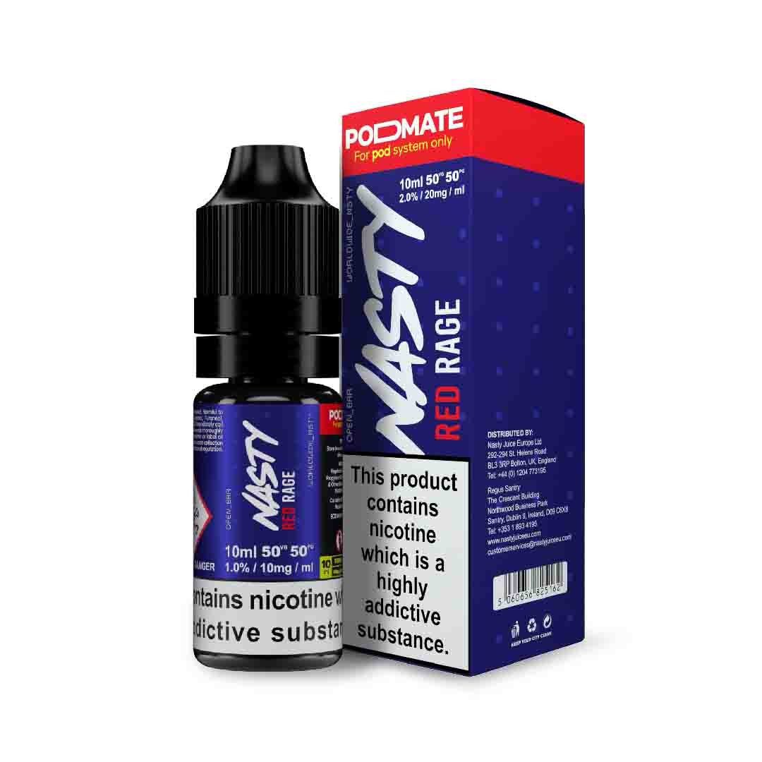 Nasty Podmate Nic Salt - 10ml - Red Rage - PJW Vapes | Glasgow Vape Wholesaler