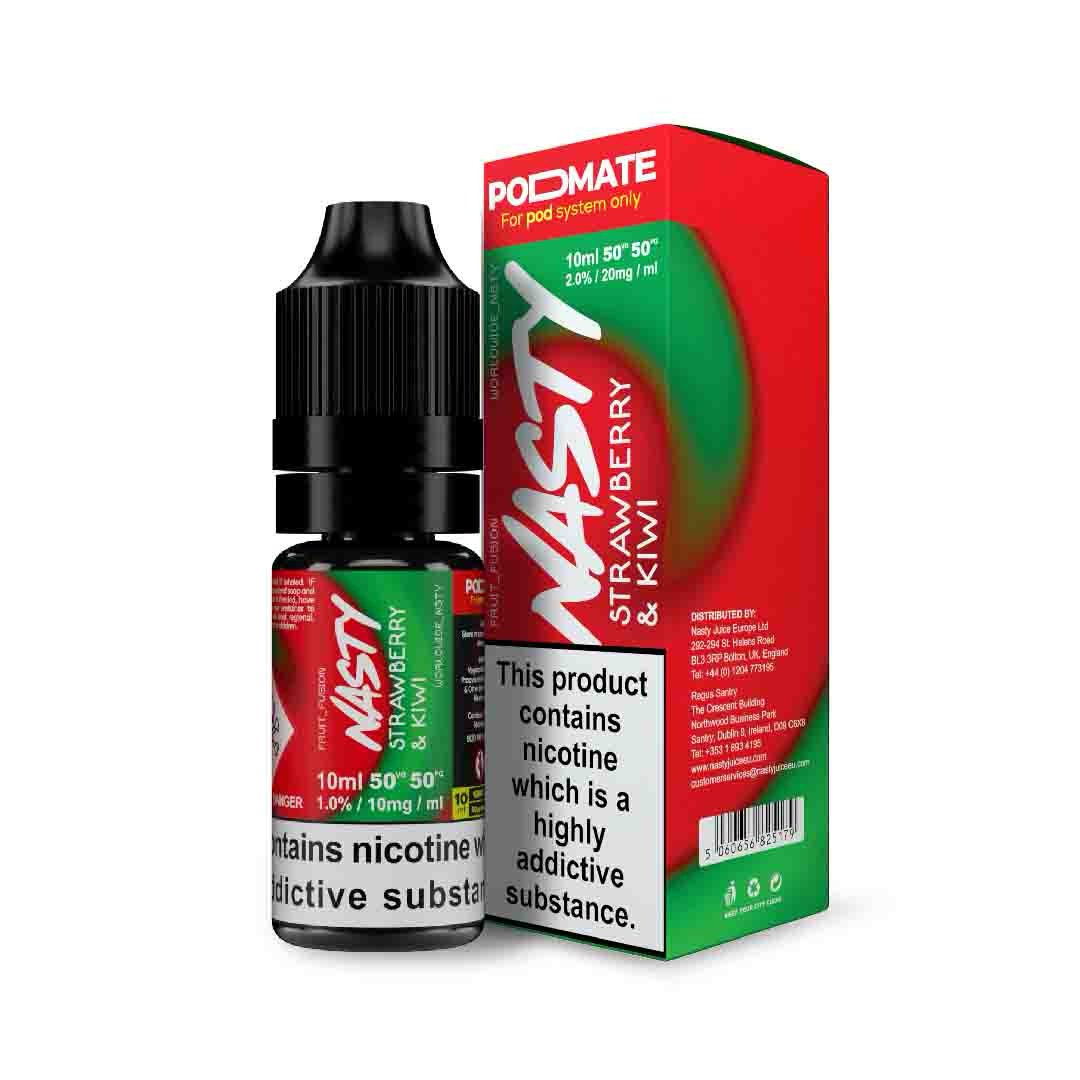 Nasty Podmate Nic Salt - 10ml - Strawberry Kiwi - PJW Vapes | Glasgow Vape Wholesaler