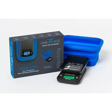 On Balance Scale - Silicone Bowl Scale Blue 100g x 0.01g - PJW Vapes | Glasgow Vape Wholesaler