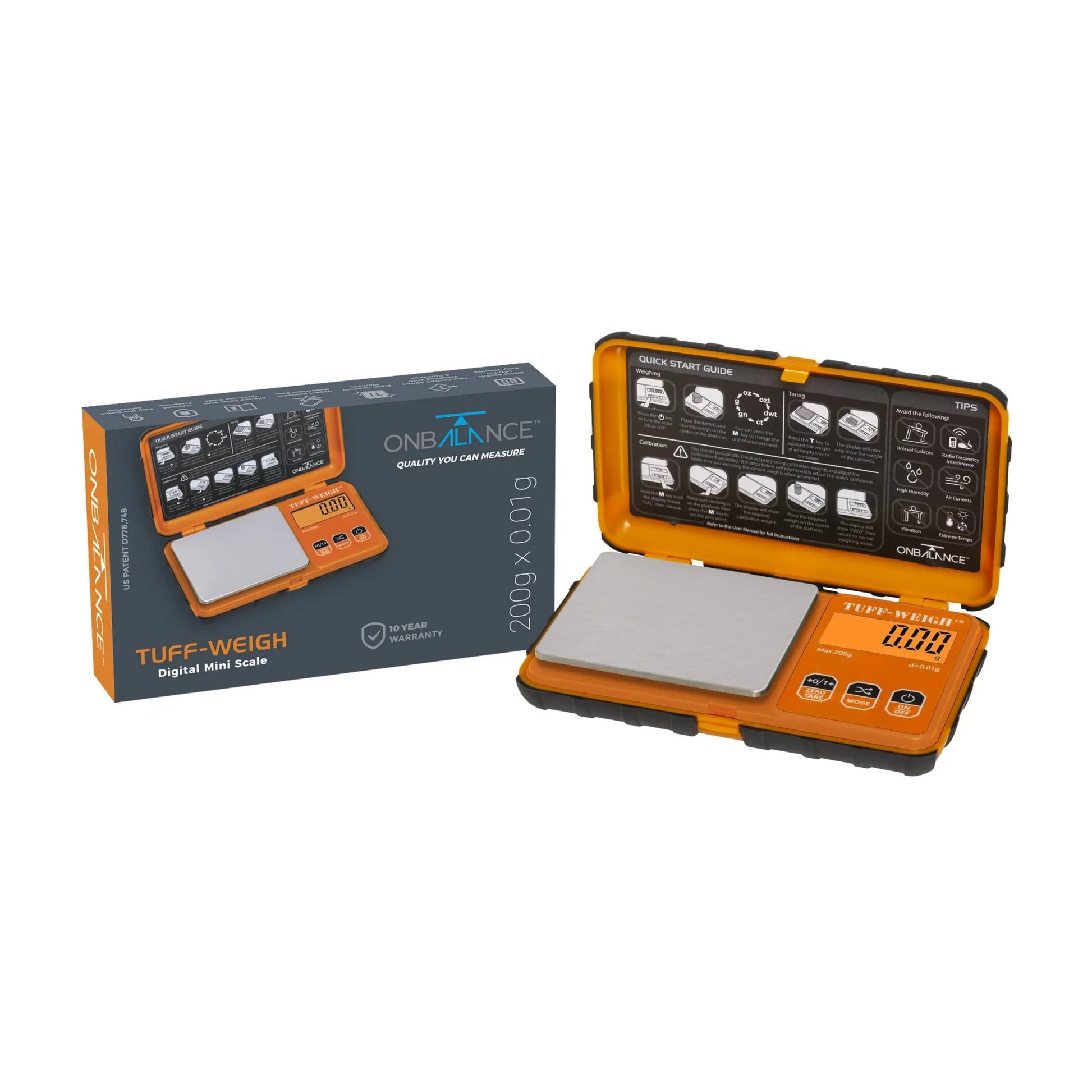 On Balance Scale - Tuff-Weigh Pocket Scale Orange 200g x 0.01g - PJW Vapes | Glasgow Vape Wholesaler