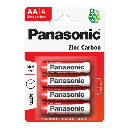 Panasonic - AA Battery - Zinc - 4 Pack - PJW Vapes | Glasgow Vape Wholesaler