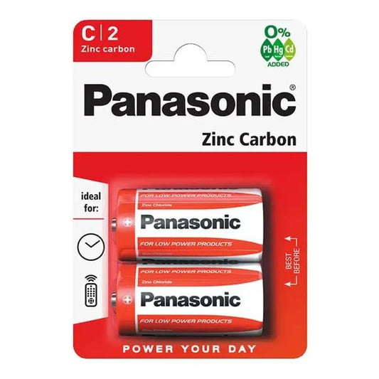 Panasonic - C Battery - Zinc - 2 Pack - PJW Vapes | Glasgow Vape Wholesaler