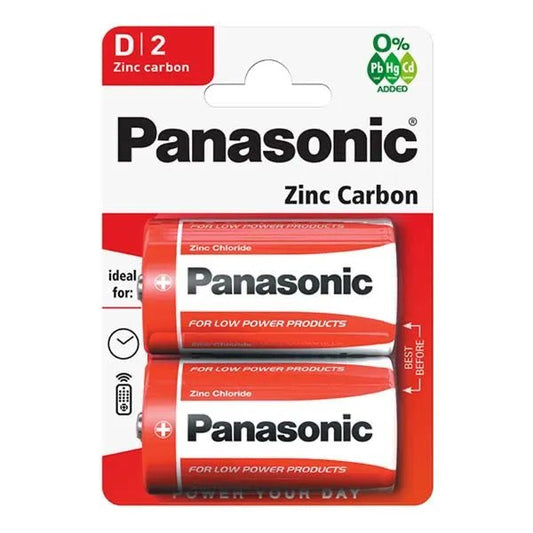 Panasonic - D Battery - Zinc Battery - 2 Pack - PJW Vapes | Glasgow Vape Wholesaler